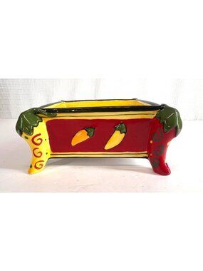 Vintage AVON Chili Pepper Square Bowl, Taco Tuesday, Cinco De Mayo